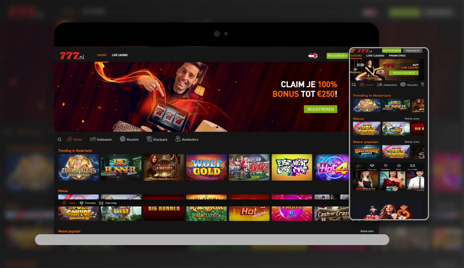 777 Online Casino lobby